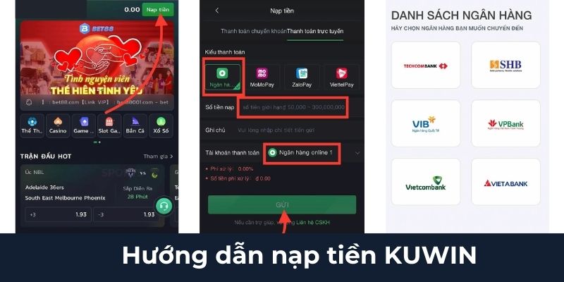 Hướng dẫn nạp tiền Kuwin